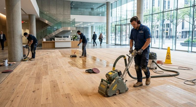 Our team working on Wood Floor Service projects in Freehold, NJ